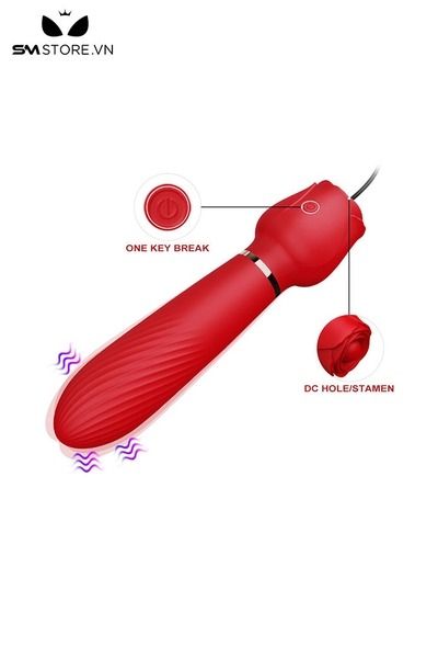 Kẹp n&uacute;m v&uacute; mix gậy massage silicon