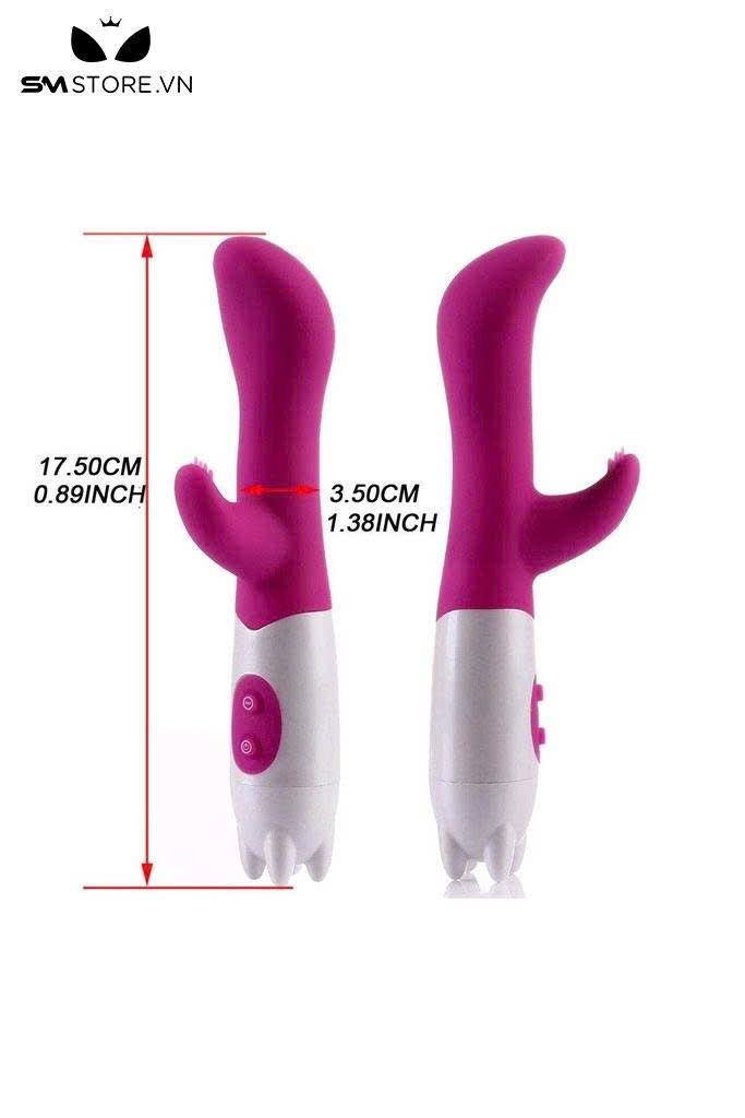 M&aacute;y rung silicon 2 đầu k&iacute;ch th&iacute;ch điểm G d&agrave;i 17.5cm