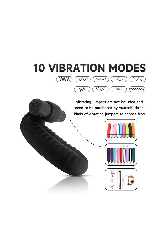 Ng&oacute;n tay rung silicon với 10 chế độ rung m&agrave;u đen d&agrave;i 95mm
