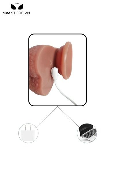 Dương vật giả rung thụt silicon điều khiển từ xa m&agrave;u da