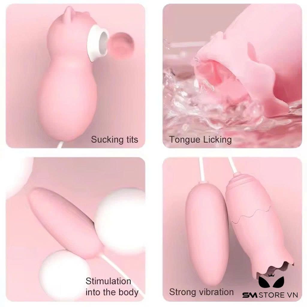 Trứng rung 2 đầu h&uacute;t điểm G với chế độ rung mạnh mẽ