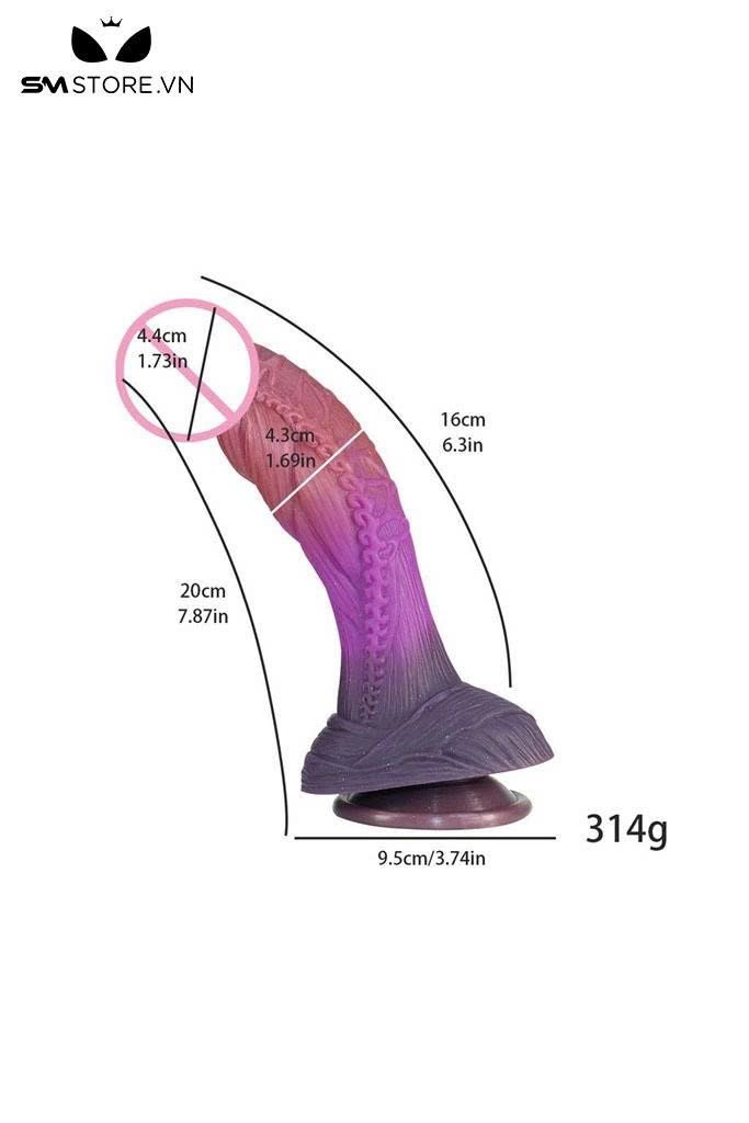 Dương vật giả silicon h&igrave;nh d&aacute;ng đặc biệt d&agrave;i 20cm