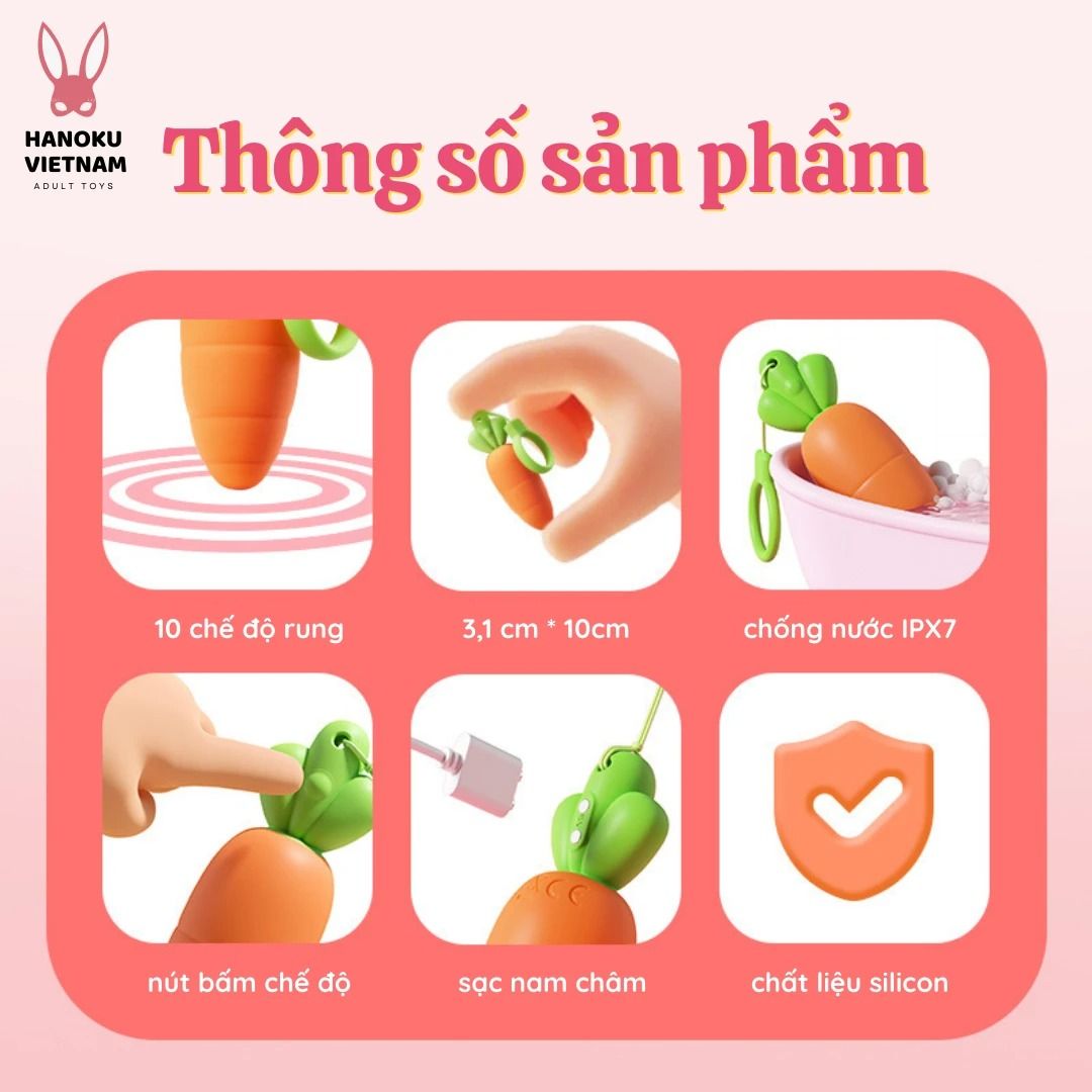 Trứng rung ngụy trang củ c&agrave; rốt cao cấp Carrot Vibrator
