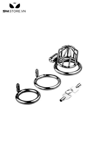 Kh&oacute;a dương vật inox kh&ocirc;ng gỉ 1 ổ kh&oacute;a v&agrave; 2 ch&igrave;a d&agrave;i 61mm