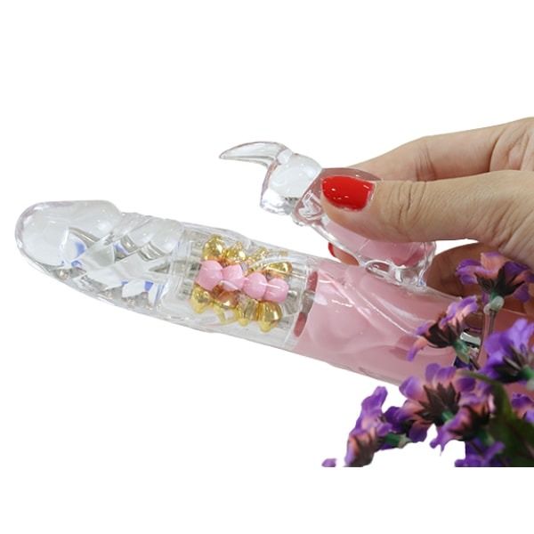 Dương vật giả Pink Rabbit Penis rung xoay đa chế độ pin sạc