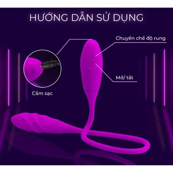 Trứng rung 2 đầu Pretty Love Snaky Vibe 7 chế độ pin sạc