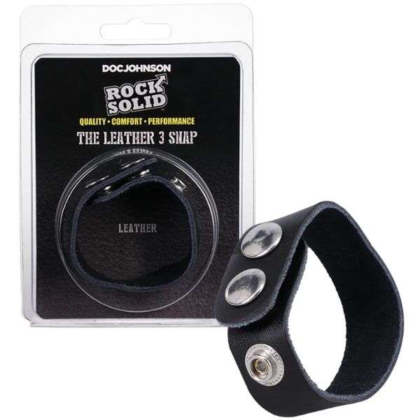 V&ograve;ng đeo dương vật Doc Johnson The Leather 3 Snap nhỏ gọn 4