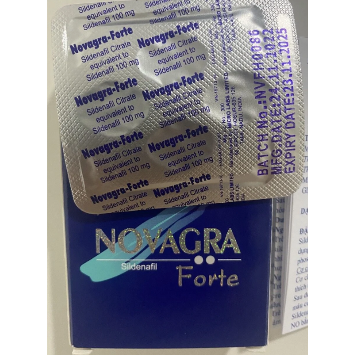 Vỉ 4 Vi&ecirc;n Uống Novagra Forte 100mg