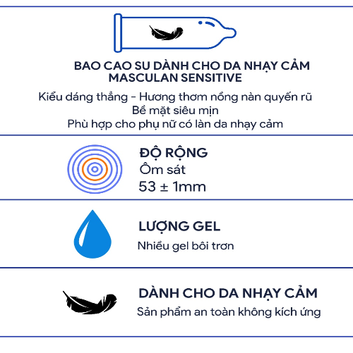 Bao Cao Su Loại Mỏng Cho Da Nhạy Cảm Masculan Sensitive Của Đức H10 2