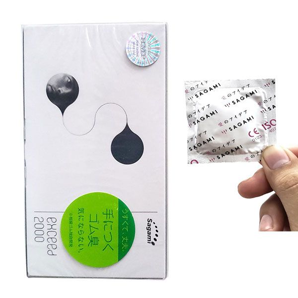 Sagami Exceed 2000 Bao Cao Su Mỏng Trơn C&oacute; Hai Lằn Thắt H12 3