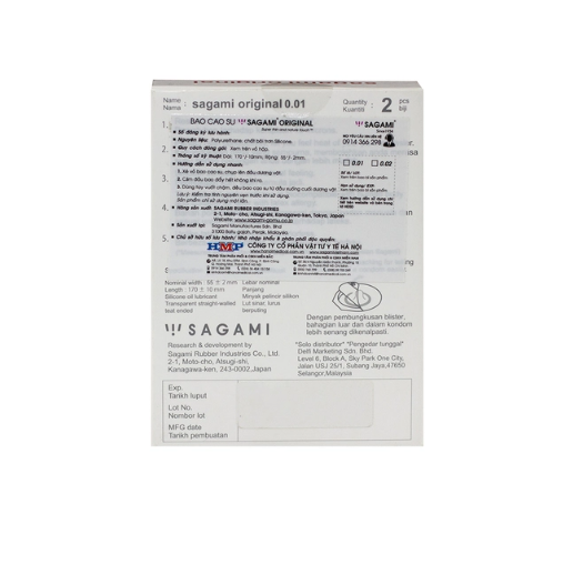 Bao Cao Su Sagami Original 0.01 - Si&ecirc;u Mỏng - Truyền Nhiệt Nhanh 2