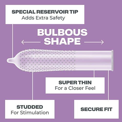 Bao cao su TROJAN&trade; BARESKIN&trade; STUDDED CONDOMS