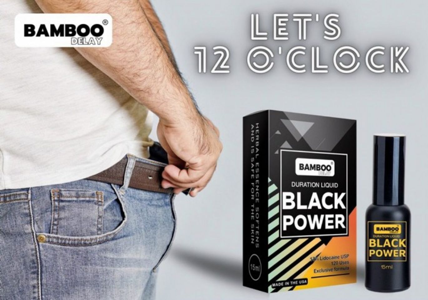Chai xịt Mỹ Bamboo Delay Black Power K&eacute;o dài thời gian Chai 15ml 2