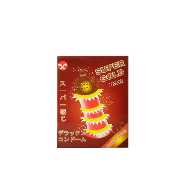 Bao cao su gai bi kiểu Super Gold 1 hộp Hộp 2 cái