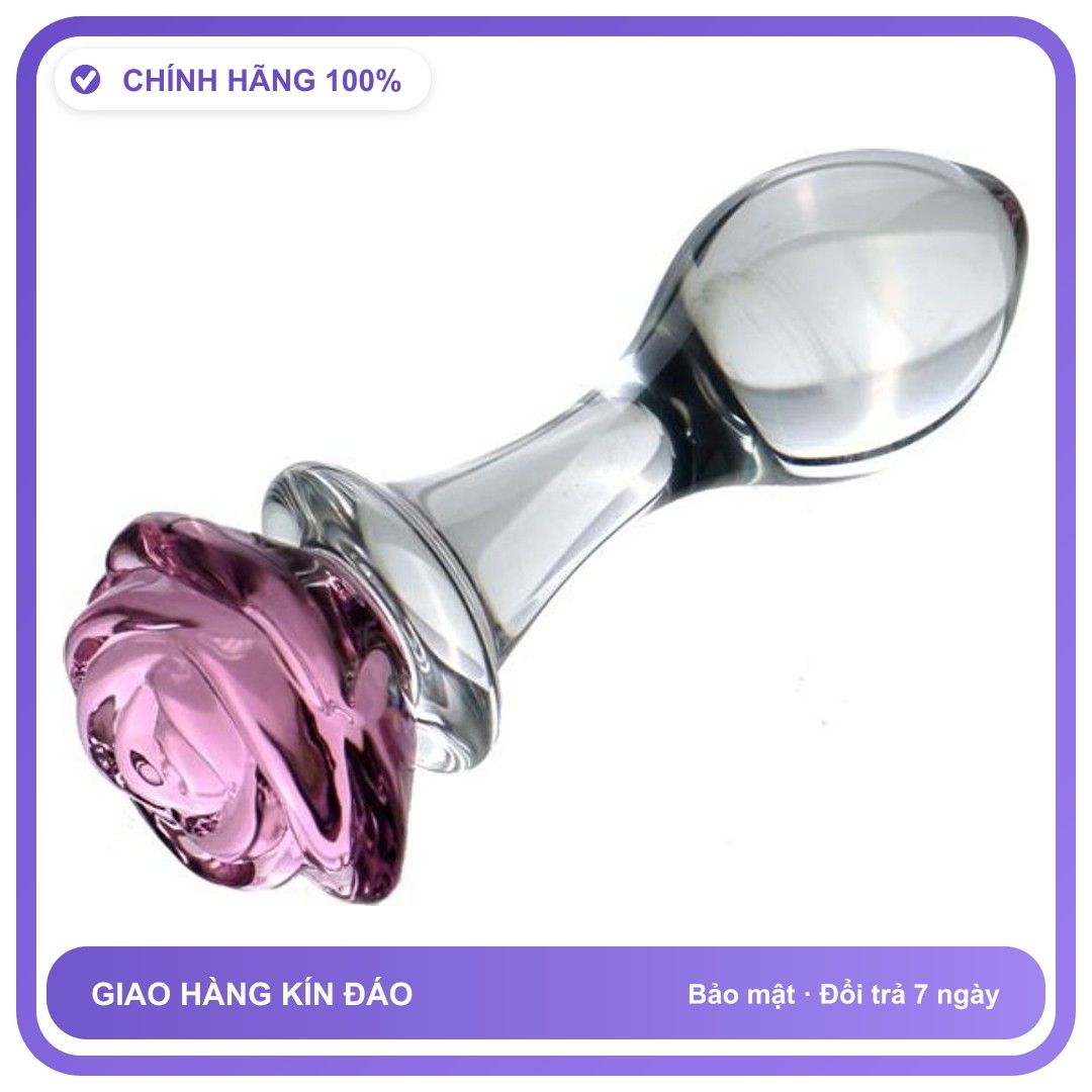 Plug phích cắm hậu môn Thủy Tinh Hồng Hoa - C