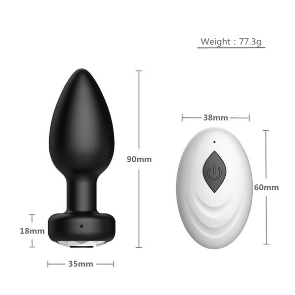 Plug phích cắm hậu môn điều khiển từ xa rung sạc USB GOK QM-