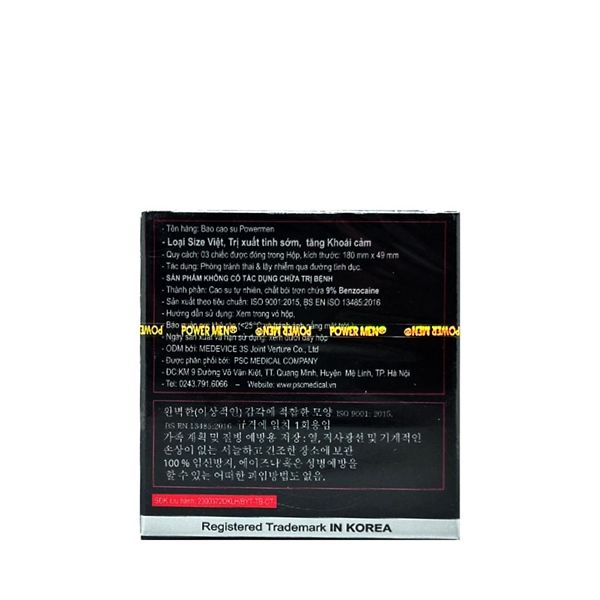 Bao cao su kéo dài quan hệ Powermen Tighter Longer Plus Hộp 