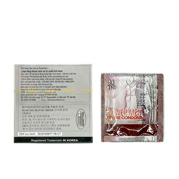 Bao cao su kéo dài quan hệ Powermen Longer Plus Hộp 3 cái