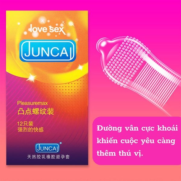 Bao cao su kéo dài quan hệ Juncai Pleasuremax JC-23 Hộp 12 c