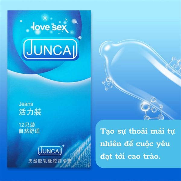 Bao cao su size lớn Juncai Jeans JC-25 Hộp 12 cái
