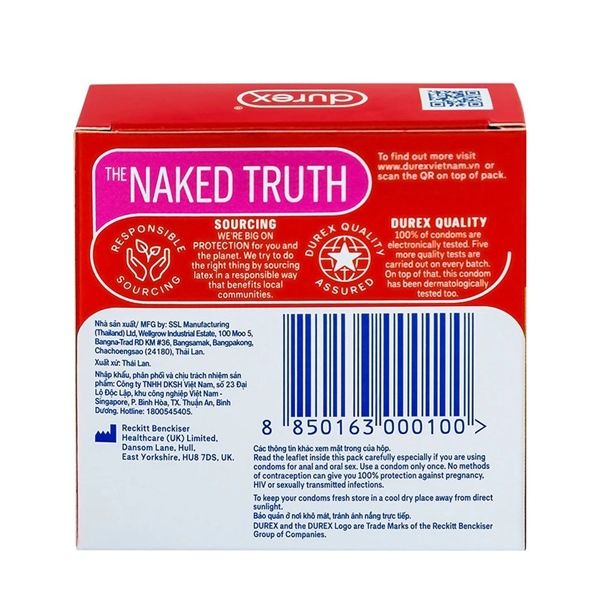 Bao cao su siêu mỏng DKSH Durex Fetherlite Ultima Hộp 3 cái