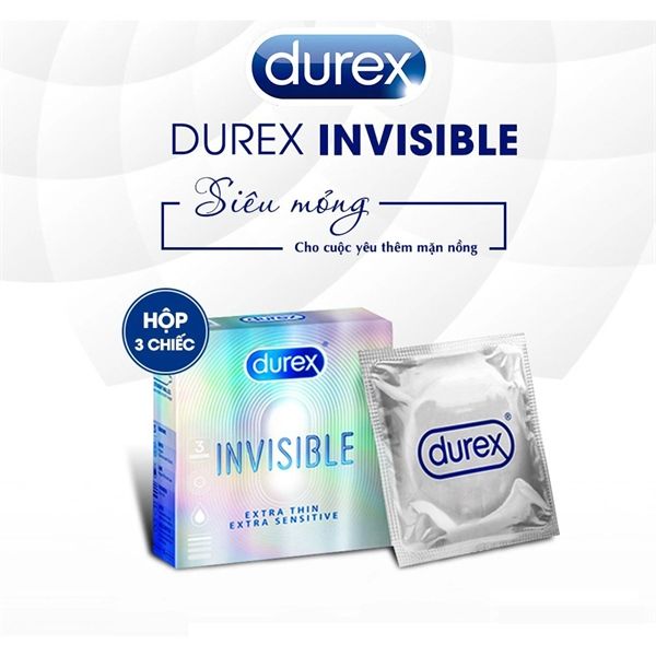 Bao cao su siêu mỏng DKSH Durex Invisible Hộp 3 cái