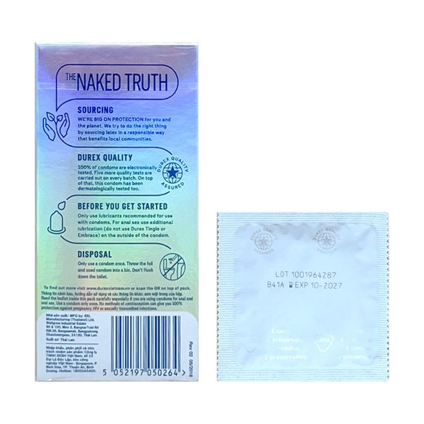 Bao cao su siêu mỏng DKSH Durex Invisible Hộp 10 cái