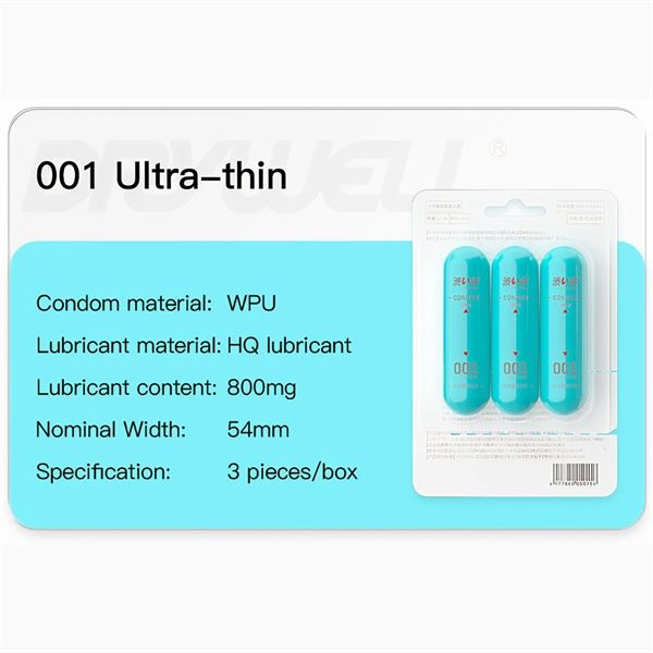 Bao cao su siêu mỏng DryWell PU 001 Nude & Thin C-40 Trắng H