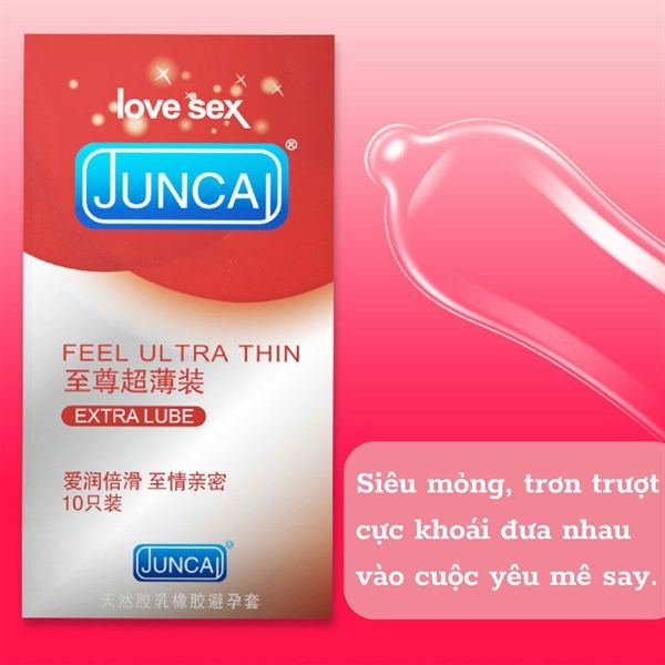 Bao cao su siêu mỏng Juncai Feel Ultra Thin JC-32 Hộp 10 cái
