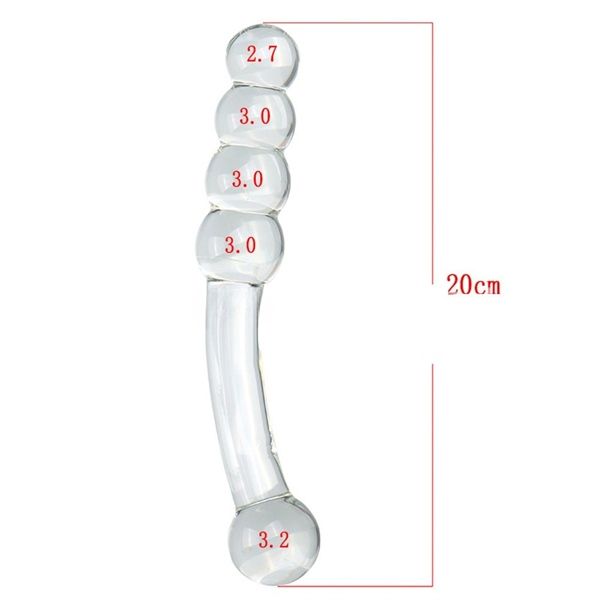 Dương vật giả Thủy Tinh 3 Cm D 4 Bi Cong