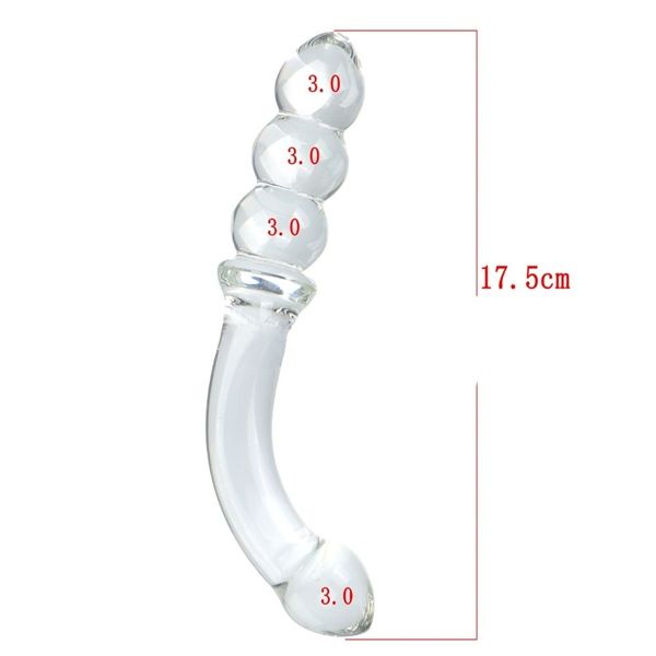 Dương vật giả Thủy Tinh 3 Cm A 3 Bi Cong