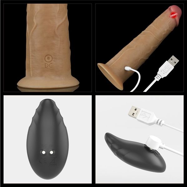 Dương vật giả có đế hít điều khiển từ xa rung sạc USB Loveto