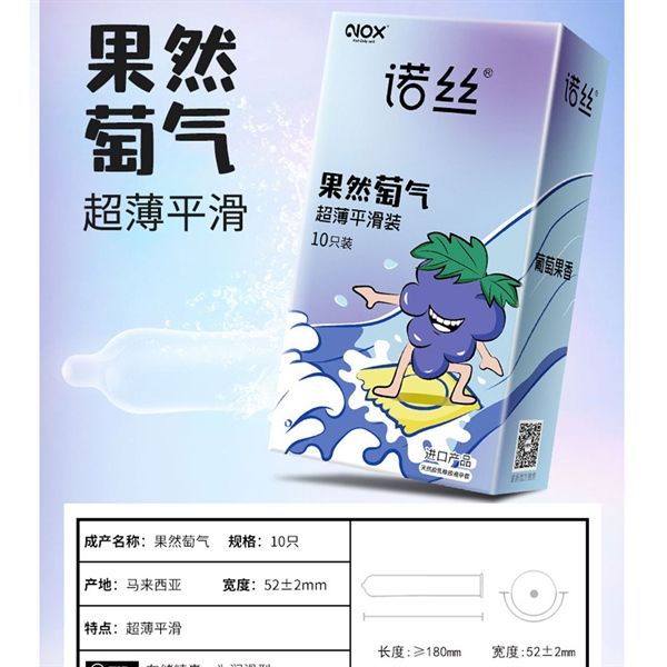 Bao cao su hương thơm Nox Sure Enough Grape Hộp 10 cái