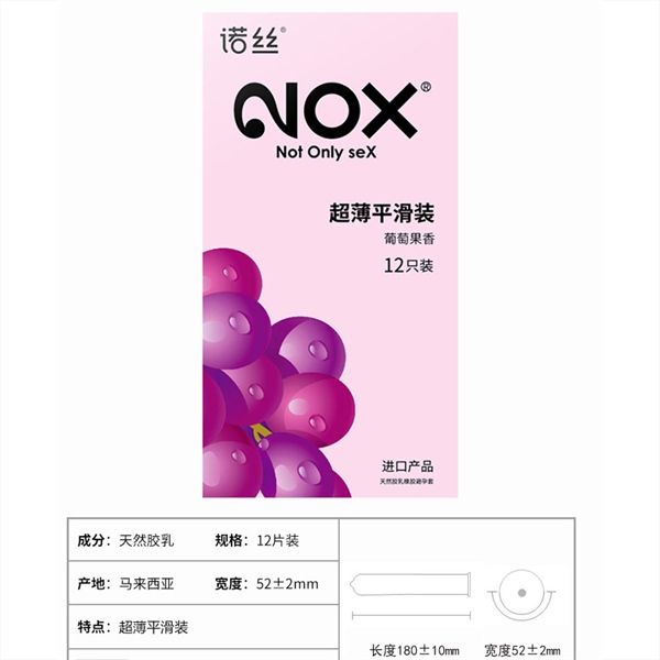 Bao cao su hương thơm Nox Fruity Grape Hộp 12 cái