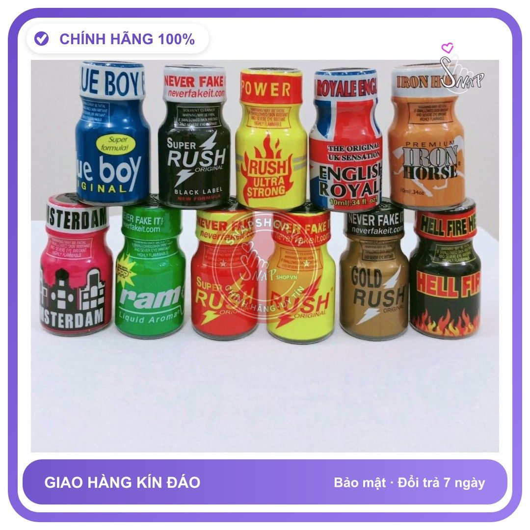 Chai hít tăng khoái cảm Popper RUSH 10ml Popper 10ml USA mẫu