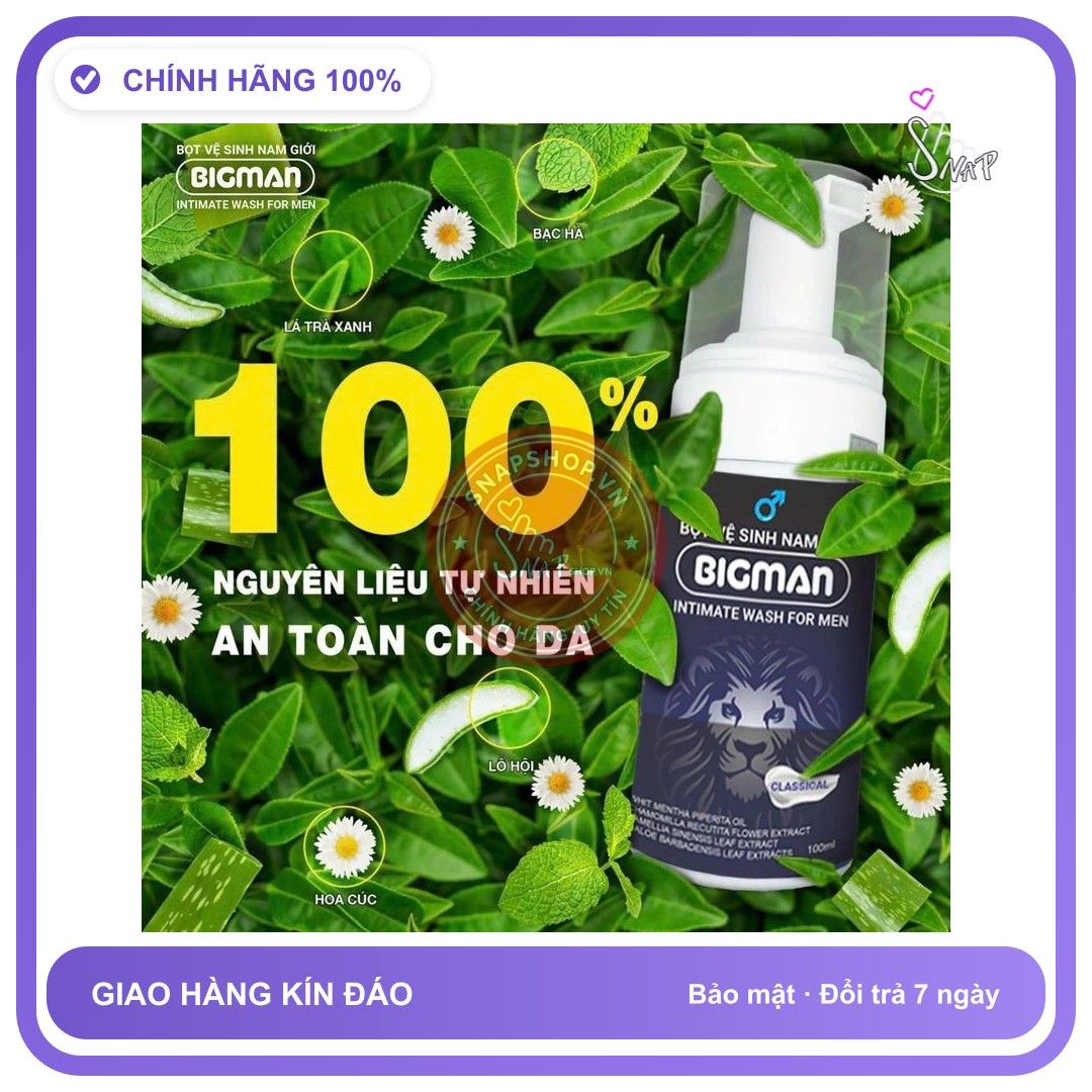 bigman Bọt vệ sinh vùng kín cho nam giới, giúp diệt khuẩn, k