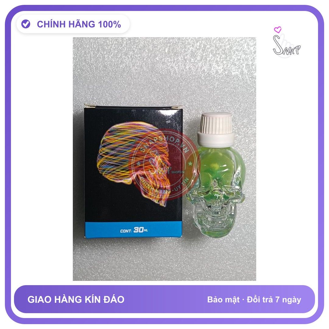 Chai hít tăng khoái cảm Popper Popper đầu lâu Neon Thơm, che