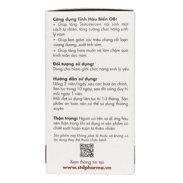 thuốc cường dương Hàu Biển OB Hỗ Trợ Tăng Cường Sinh Lý Nam Giới 30 Viên Gwenshop Chính Hãng Mẫu Mới
