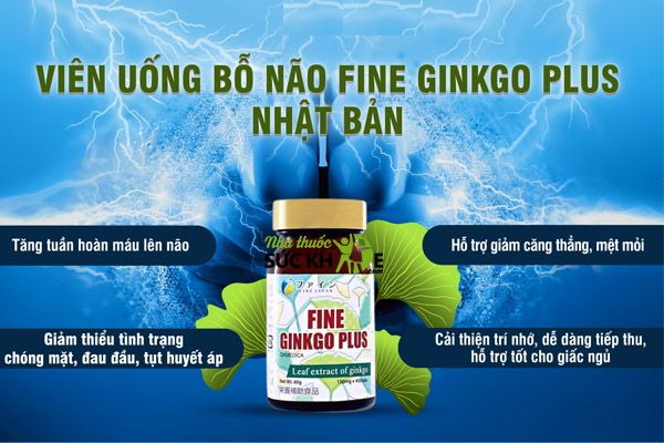 Vi&ecirc;n hỗ trợ tăng cường tr&iacute; nhớ Fine Ginkgo Plus của Nhật cải thiện chứng mất ngủ