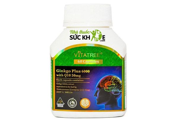 Vi&ecirc;n&nbsp;bổ n&atilde;o Vitatree Ginkgo Plus 6000 With Q10 50mg