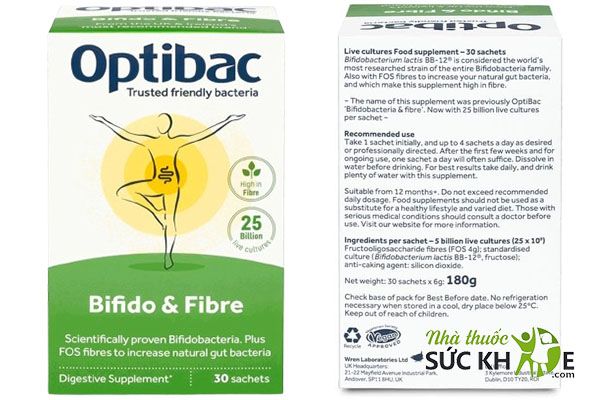 Men vi sinh Optibac xanh l&aacute; c&acirc;y chứa 25 tỷ lợi khuẩn ti&ecirc;u h&oacute;a