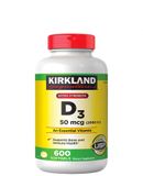 [Date T8/2024] Vitamin D3 2000IU Kirland Signature của Mỹ 600 viên
