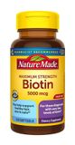 Viên uống mọc tóc Nature Made Biotin 5000mcg