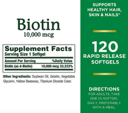 Viên uống Nature’s Bounty Biotin 10.000mcg hỗ trợ dưỡng da và tóc