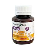 Viên nhai bổ sung kẽm Zinc + Vitamin C Healthy Care Úc