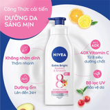 (Hàng nhập khẩu) Sữa dưỡng thể sáng da Nivea Radiant & Smooth 8 Super Food