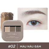 (Hàng nhập khẩu) Bột tán chân mày 3 ô Judydoll 3 Color Eyebrow Powder kèm cọ