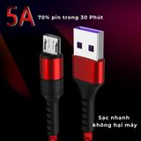 Cáp Sạc Nhanh Qc3.0 18W Bọc Dù Màu Đen Cổng Micro USB 236167