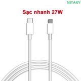 Cáp sạc nhanh cho 7,8, 8plus  X,XS/ XR/ XS Max ,11,12,13,14 với công nghệ sạc nhanh PD 27W và truyền dữ liệu 8 chân 236172