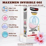 Bao Cao Su Size 49mm Maxxmen Invisible 002, Cực Siêu Mỏng Nhiều Gel, Hương Hoa Anh Đào Cho LGBT, Gay